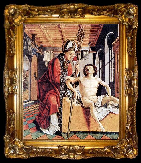 framed  PACHER, Michael Altarpiece of the Church Fathers: St Augustine Liberating a Prisoner G, ta009-2